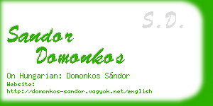 sandor domonkos business card